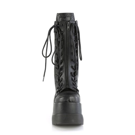 Demonia VOID-118 Mid-Calf Boot (Black Vegan Leather-Patent)