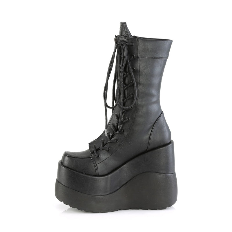 Demonia VOID-118 Mid-Calf Boot (Black Vegan Leather-Patent)