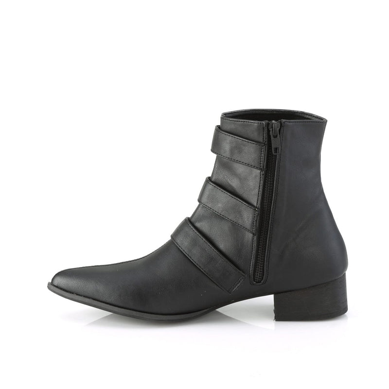 Demonia WARLOCK-50-C Ankle Boot (Black Vegan Leather)