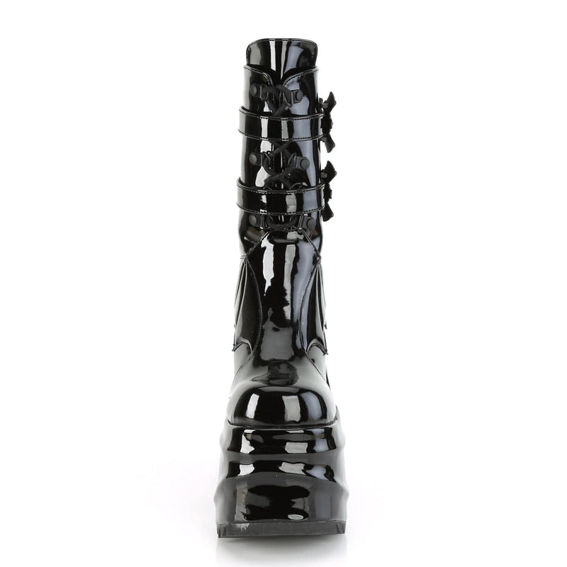 Demonia WAVE-150 Mid-Calf Boot (Black Patent)