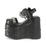 Demonia WAVE-20 Sandal (Black Vegan Leather)