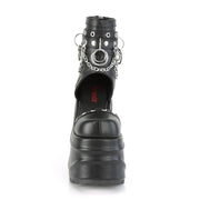 Demonia WAVE-22 Sandal (Black Vegan Leather)
