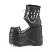 Demonia WAVE-22 Sandal (Black Vegan Leather)