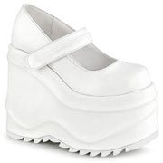 Demonia WAVE-32 Mary Jane (White Vegan Leather)