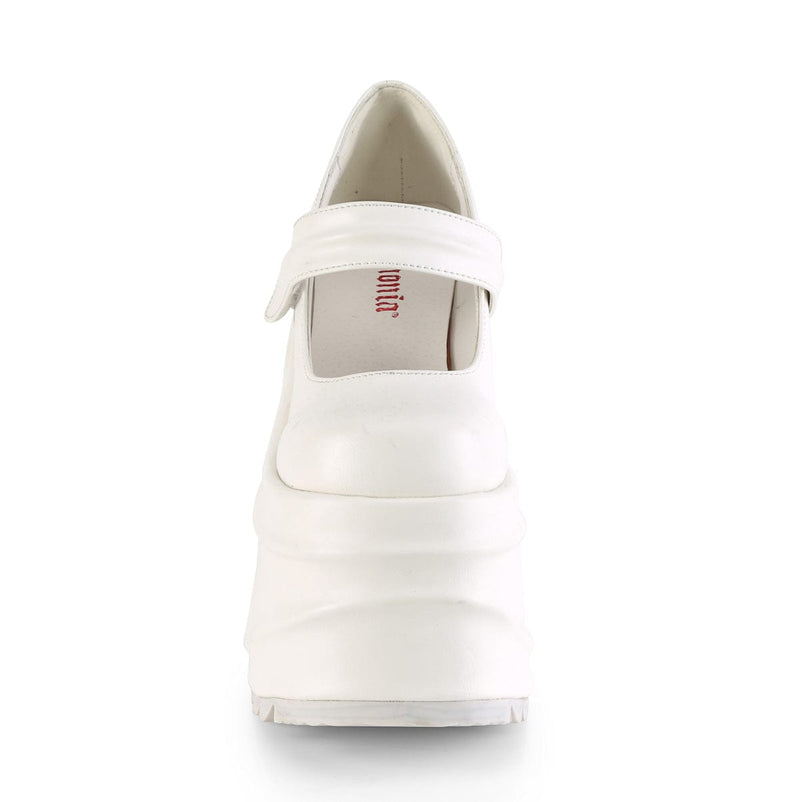 Demonia WAVE-32 Mary Jane (White Vegan Leather)