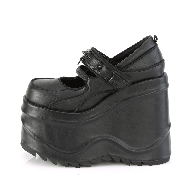 Demonia WAVE-48 Mary Jane (Black Vegan Leather)