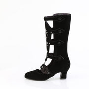 Demonia WHIMSY-118 Mid-Calf Boot (Black Vegan Suede)
