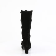 Demonia WHIMSY-118 Mid-Calf Boot (Black Vegan Suede)