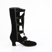 Demonia WHIMSY-118 Mid-Calf Boot (Black Vegan Suede)