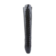 Devious BALLET-2020 Knee High Boot (Black Leather)
