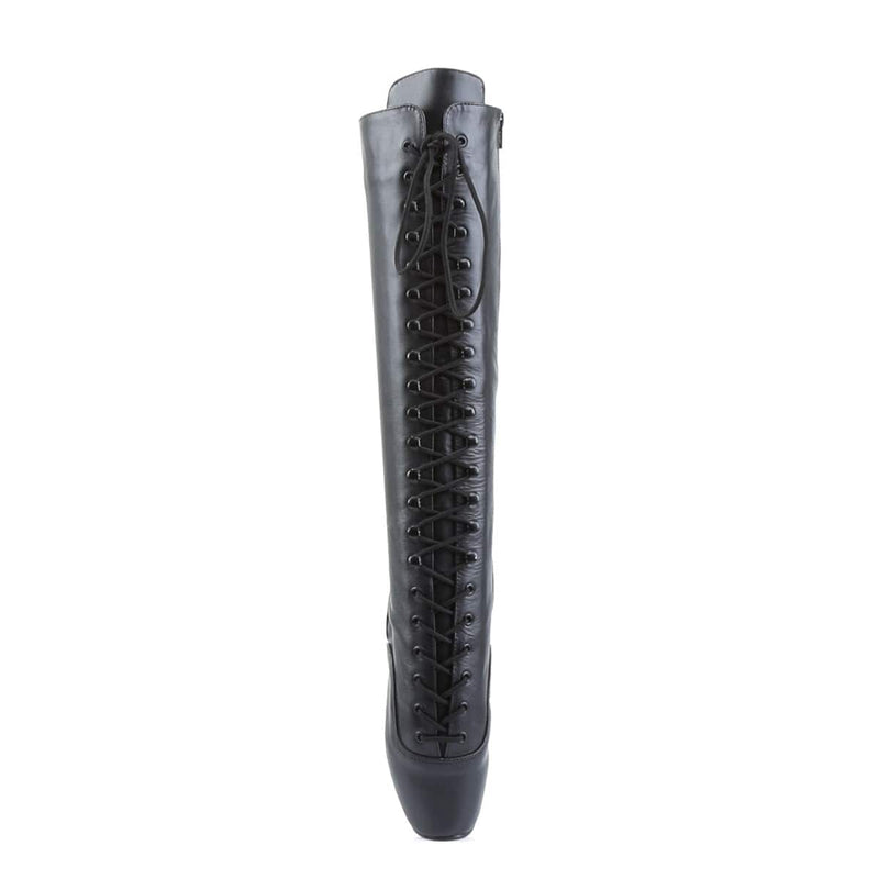 Devious BALLET-2020 Knee High Boot (Black Leather)