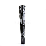 Devious DAGGER-3000 Thigh High Boot (Black Stretch Patent)
