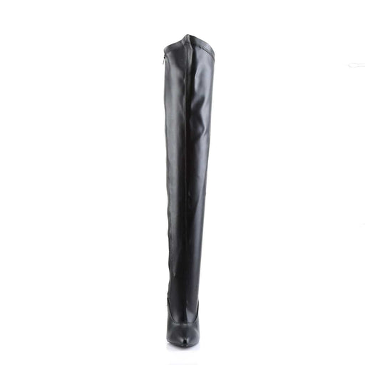 Devious DAGGER-3060 Thigh High Boot (Black Stretch Pu)