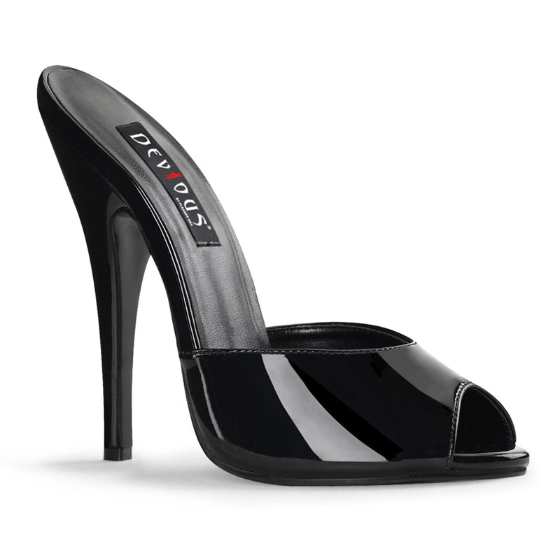 Devious DOMINA-101 Sandal (Black Patent)