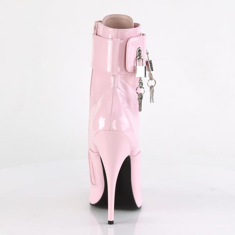 Devious DOMINA-1023 Ankle Boot (Baby Pink Patent)