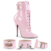 Devious DOMINA-1023 Ankle Boot (Baby Pink Patent)