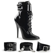 Devious DOMINA-1023 Ankle Boot (Black Patent)