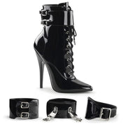 Devious DOMINA-1023 Ankle Boot (Black Patent)