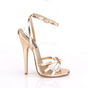 Devious DOMINA-108 Sandal (Rose Gold Metallic PU)