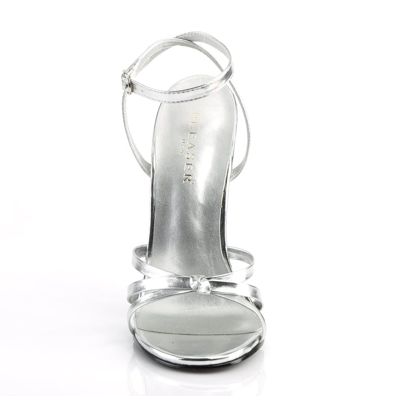 Devious DOMINA-108 Sandal (Silver Metallic Pu)