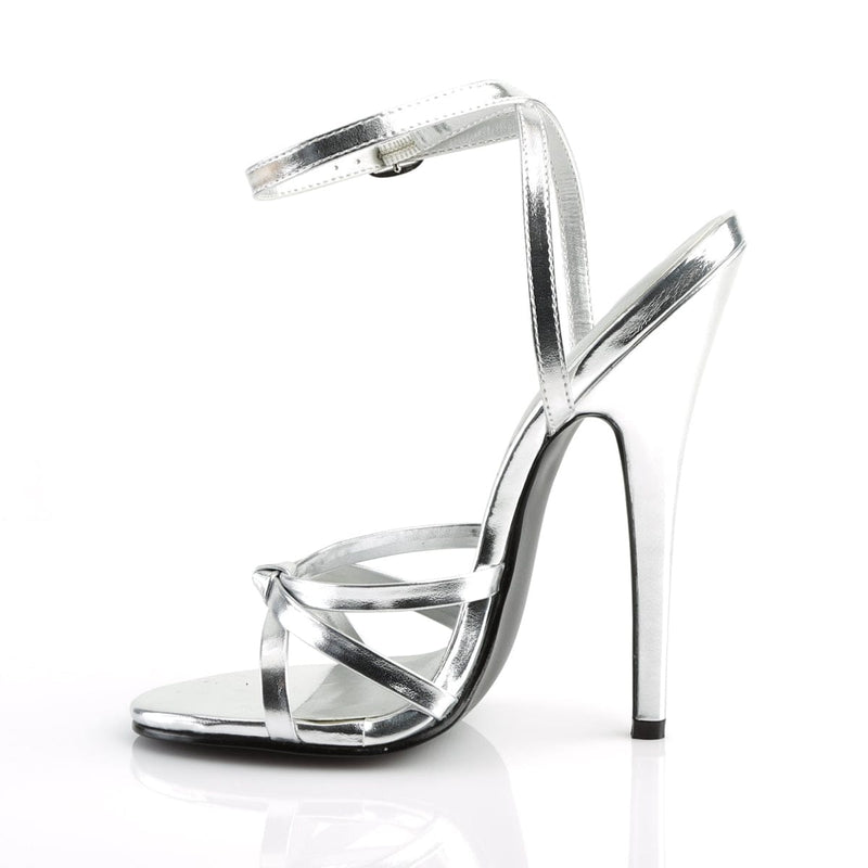 Devious DOMINA-108 Sandal (Silver Metallic Pu)