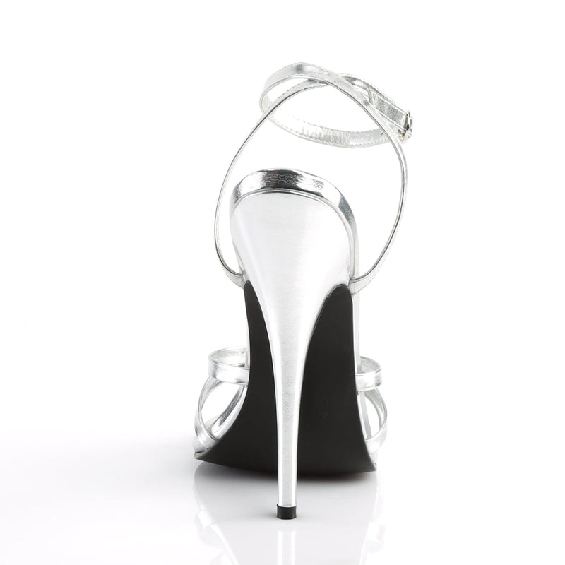 Devious DOMINA-108 Sandal (Silver Metallic Pu)