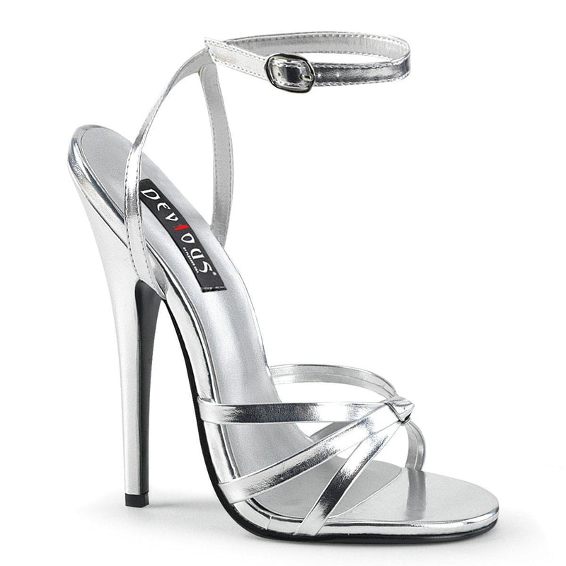 Devious DOMINA-108 Sandal (Silver Metallic Pu)