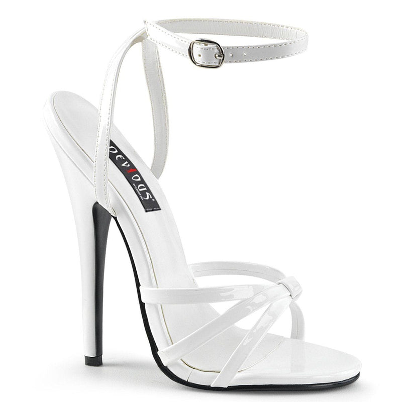 Devious DOMINA-108 Sandal (White Patent)