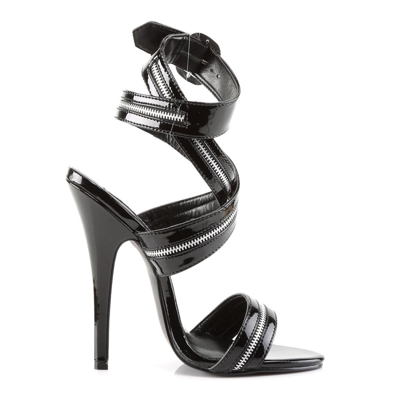 Devious DOMINA-119 Sandal (Black Patent)