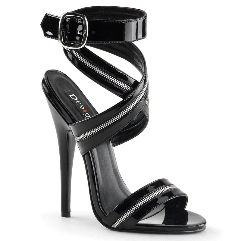 Devious DOMINA-119 Sandal (Black Patent)