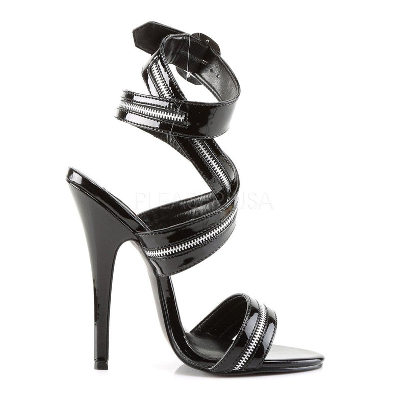 Devious DOMINA-119 Sandal (Black Patent)