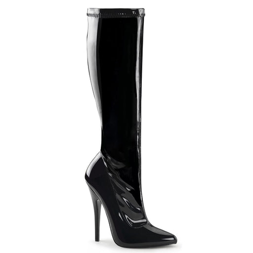 Devious DOMINA-2000 Knee High Boot (Black Stretch Patent)