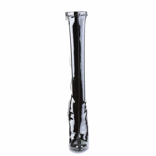Devious DOMINA-2000 Knee High Boot (Black Stretch Patent)