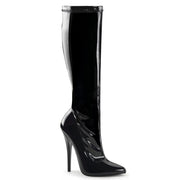 Devious DOMINA-2000 Knee High Boot (Black Stretch Patent)