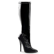 Devious DOMINA-2000 Knee High Boot (Black Stretch Patent)