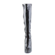 Devious DOMINA-2000 Knee High Boot (Black Stretch Pu)