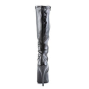 Devious DOMINA-2000 Knee High Boot (Black Stretch Pu)