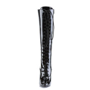 Devious DOMINA-2020 Knee High Boot (Black Patent)