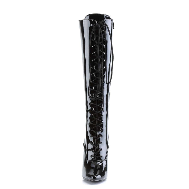 Devious DOMINA-2020 Knee High Boot (Black Patent)