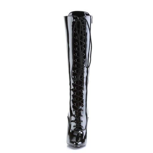 Devious DOMINA-2020 Knee High Boot (Black Patent)