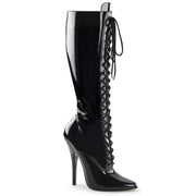 Devious DOMINA-2020 Knee High Boot (Black Patent)
