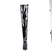 Devious DOMINA-3000 Thigh High Boot (Black Stretch Patent)