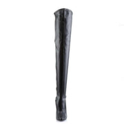 Devious DOMINA-3000 Thigh High Boot (Black Stretch Pu)