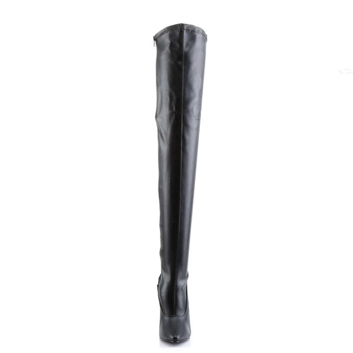 Devious DOMINA-3000 Thigh High Boot (Black Stretch Pu)