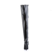Devious DOMINA-3000 Thigh High Boot (Black Stretch Pu)