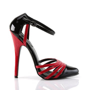 Devious DOMINA-412 Sandal (Black Red  Patent)