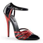 Devious DOMINA-412 Sandal (Black Red  Patent)