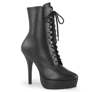 Devious INDULGE-1020 Ankle Boot (Black Faux Leather)