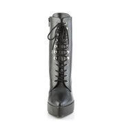 Devious INDULGE-1020 Ankle Boot (Black Faux Leather)