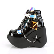 DYNAMITE-101 Black Patent -Magic Mirror TPU Ankle Boot Demonia US Size (Women's): 6